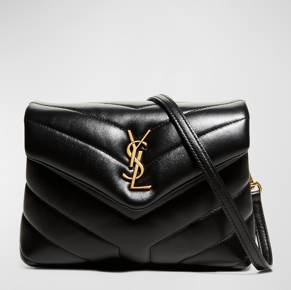 Authentic YSL Saint Laurent LOULOU TOY STRAP BAG MATELASSÉ "Y" LEATHER in Black! - Picture 5 of 17
